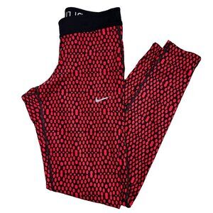 Nike Dri-Fit Running Tights Womens Size XS Run Fast Live Fearless Red & Black